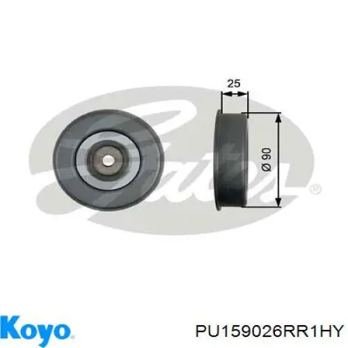 Rolka napinacza paska napędowego Koyo PU159026RR1HY cena, od 26,54 USD