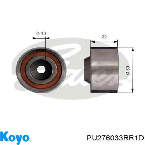 Rolka prowadząca kierunkowa paska rozrządu Koyo PU276033RR1D cena, od 14,99 USD