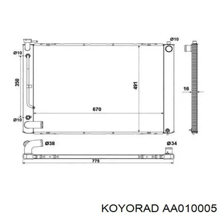 AA010005 Koyorad Chłodnica silnika