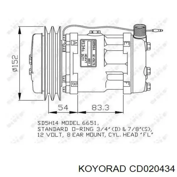 Chłodnica klimatyzacji CD020434 Koyorad