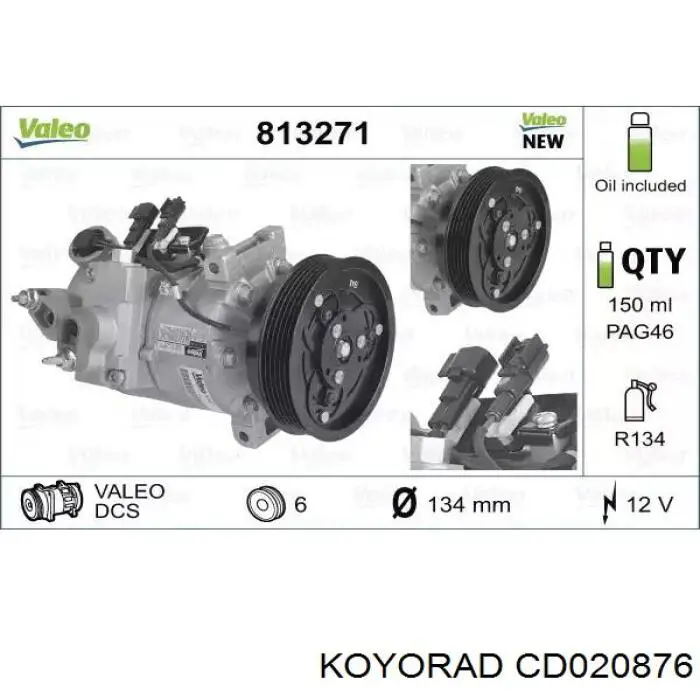 Chłodnica klimatyzacji Koyorad CD020876 cena, od 120,85 USD