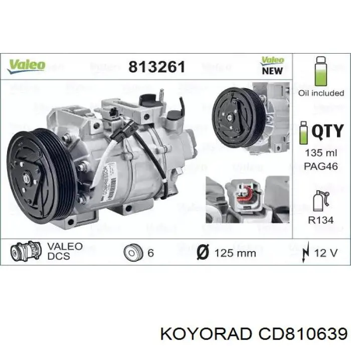 Chłodnica klimatyzacji Koyorad CD810639 cena, od 96,93 USD