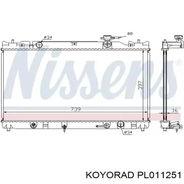 Chłodnica silnika Koyorad PL011251 cena, od 113,33 USD