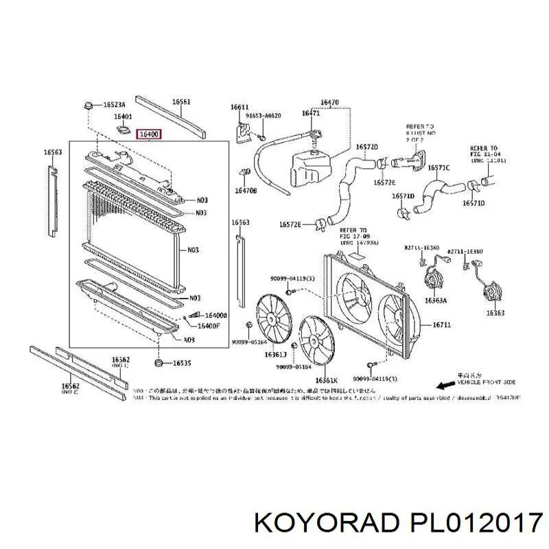 Chłodnica silnika Koyorad PL012017 cena, od 126,08 USD