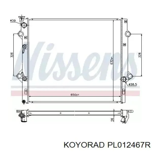 Do koszyka PL012467R Koyorad Chłodnica silnika