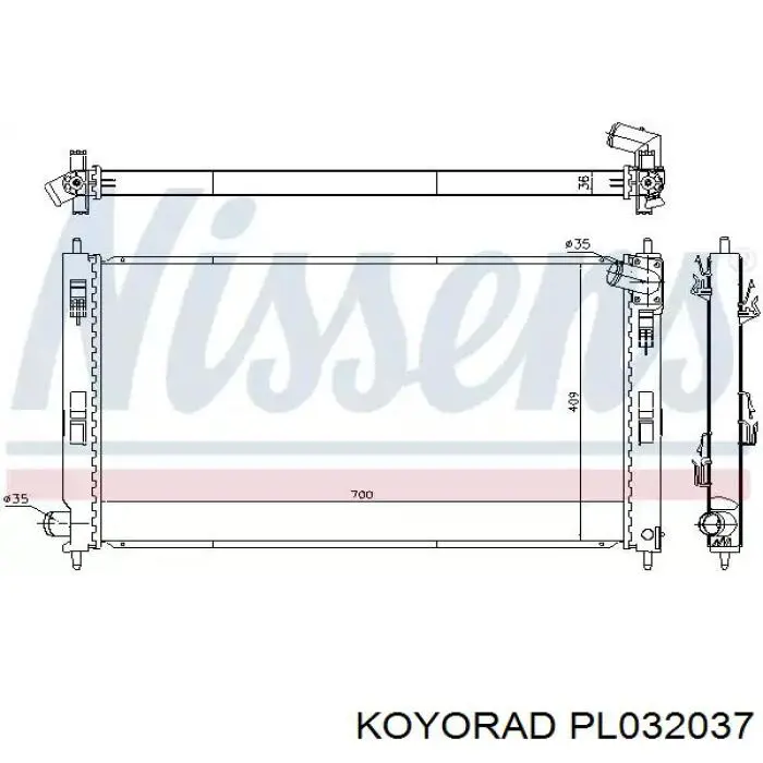Chłodnica silnika Koyorad PL032037 cena, od 176,42 USD