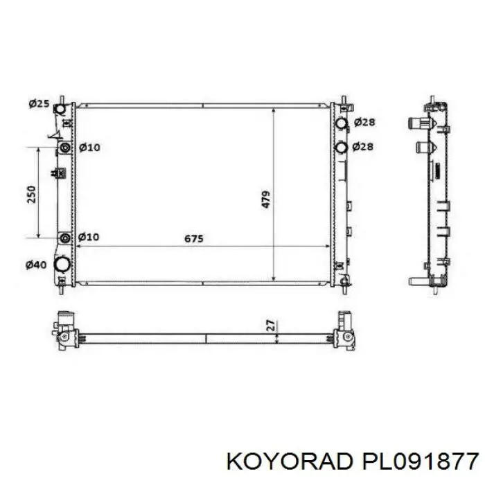 Chłodnica silnika Koyorad PL091877 cena, od 250,44 USD