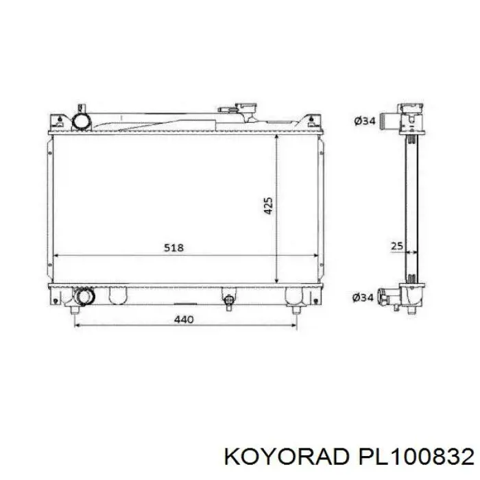 Chłodnica silnika PL100832 Koyorad