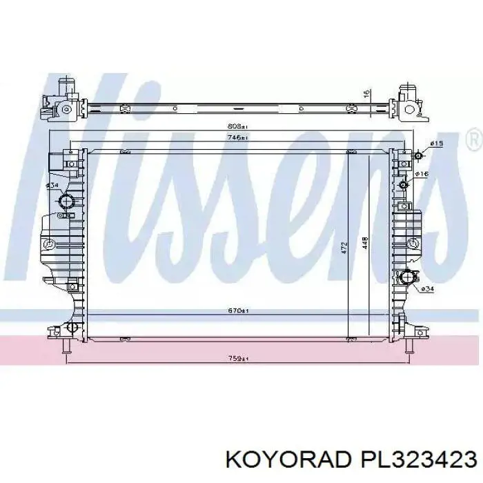 Chłodnica silnika AVA FP28A439AV cena, od 128,36 USD