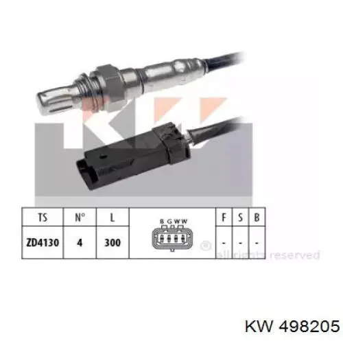 498205 KW AUTOMOTIVE Sonda lambda, czujnik tlenu