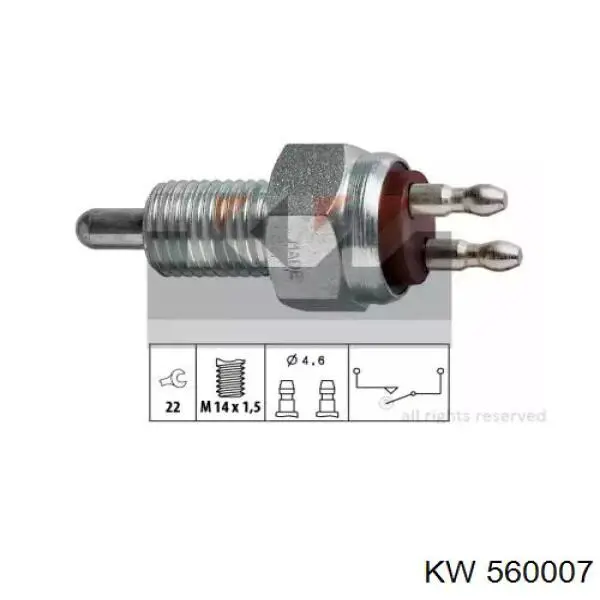 Czujnik włączania światła cofania KW AUTOMOTIVE 560007 cena, od 9,42 USD