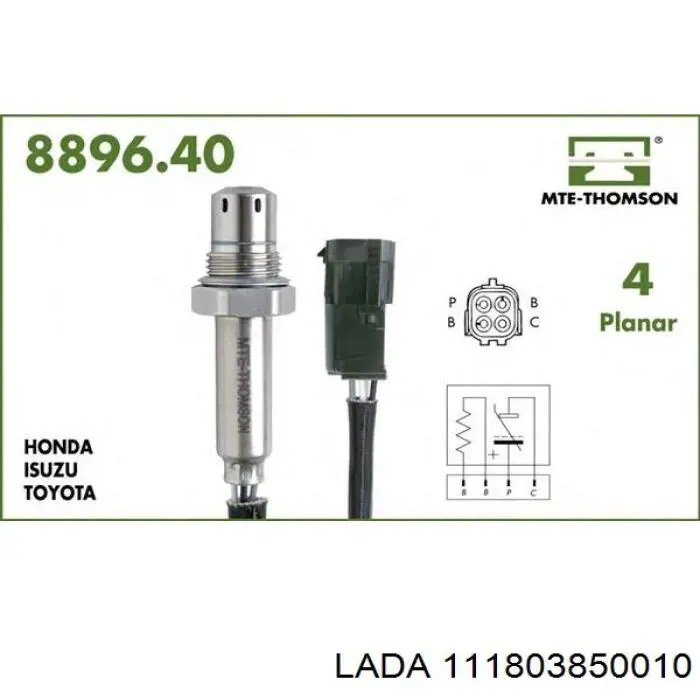 Sonda lambda czujnik tlenu przed katalizatorem 111803850010 Lada