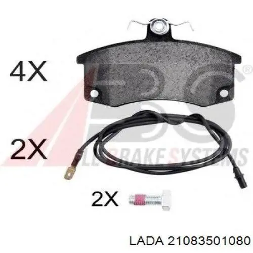 Klocki hamulcowe przednie tarczowe Lada 21083501080 cena, od 12,75 USD