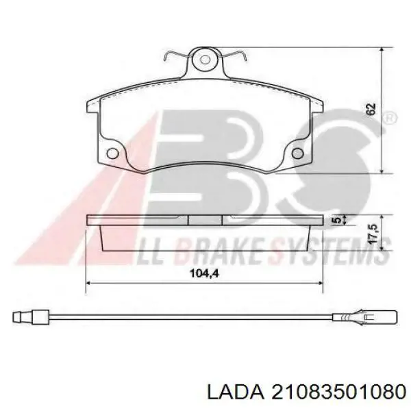 Klocki hamulcowe przednie tarczowe Lada 21083501080