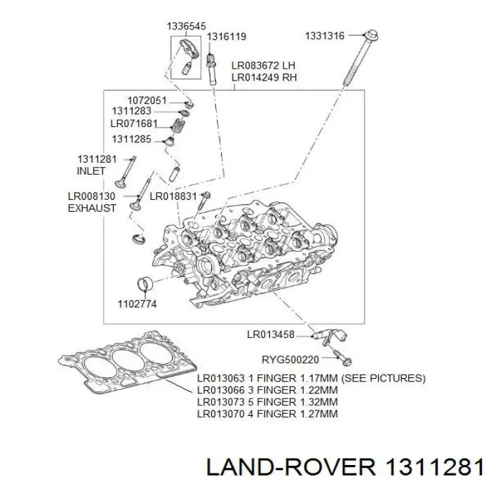 1311281 Land Rover Zawór dolotowy/ssący