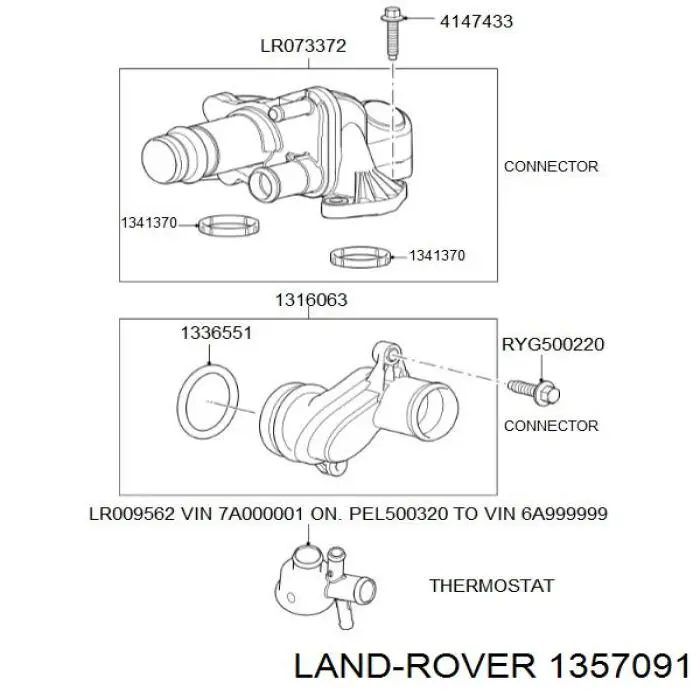 Obudowa termostatu Land Rover 1357091 cena, od 37,31 USD