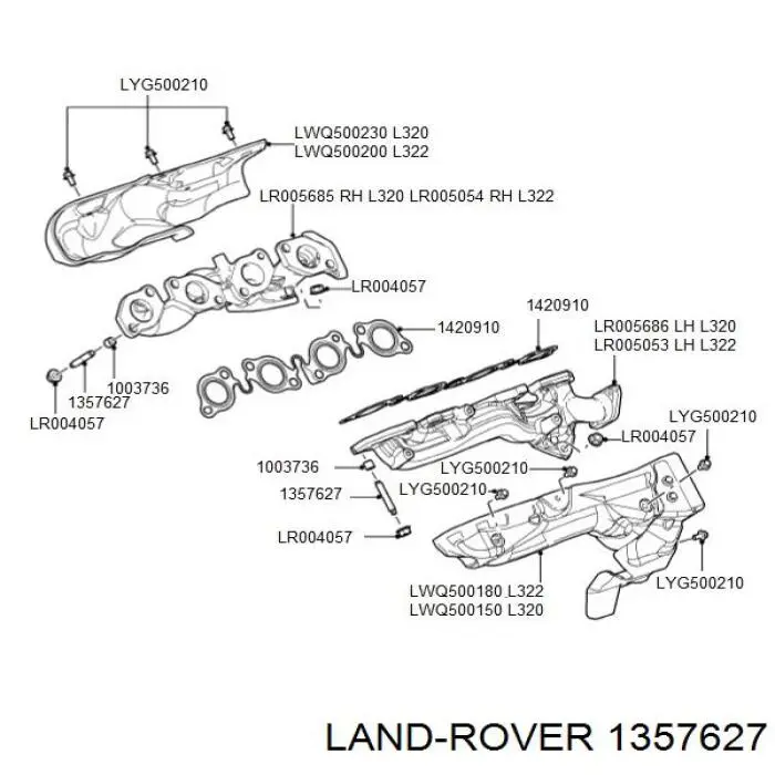 Szpilka kolektora wydechowego Land Rover 1357627 cena, od 4,45 USD