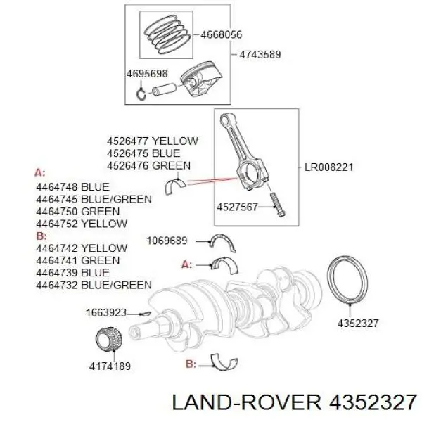4352327 Land Rover Uszczelniacz wału korbowego silnika tylny