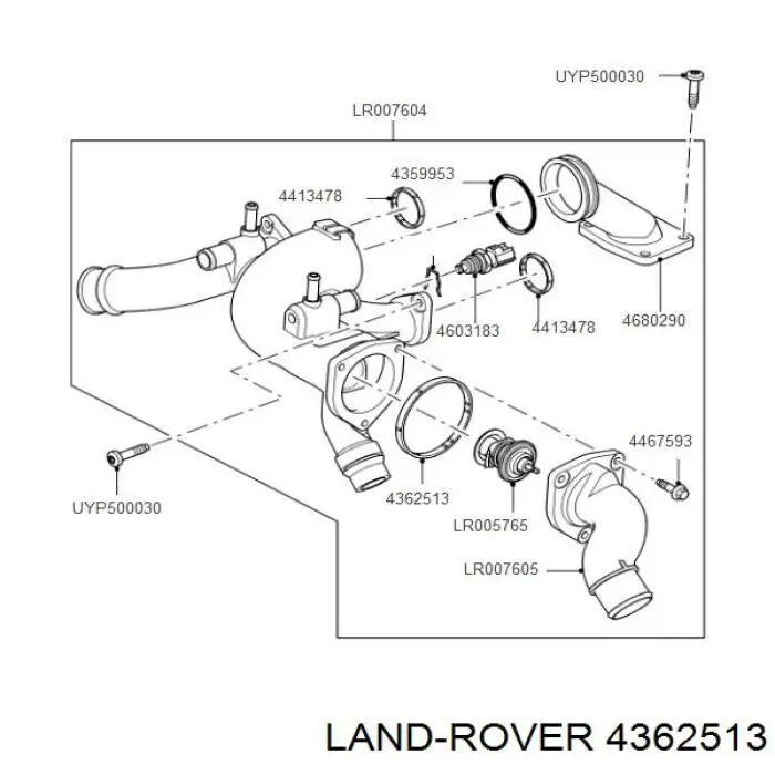 Uszczelka obudowy termostatu Land Rover 4362513 cena, od 8,91 USD