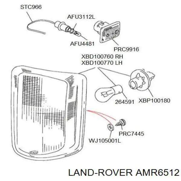 Do koszyka AMR6512 Land Rover Kierunkowskaz prawy