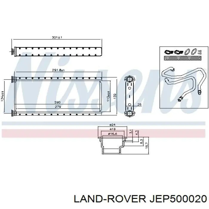 JEP500020 Land Rover Chłodnica nagrzewnicy (ogrzewacza)