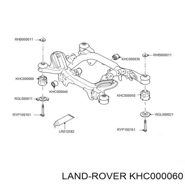 Do koszyka KHC000060 Land Rover Silentblock tylnej belki