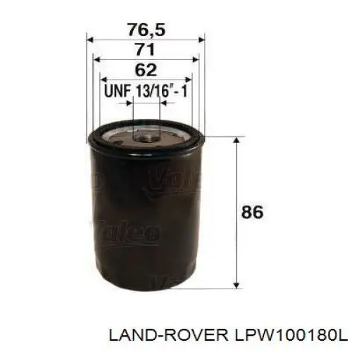 Filtr oleju LPW100180L Land Rover