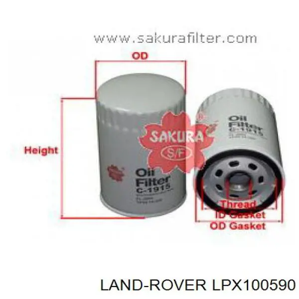 Filtr oleju Land Rover LPX100590 cena, od 8,95 USD