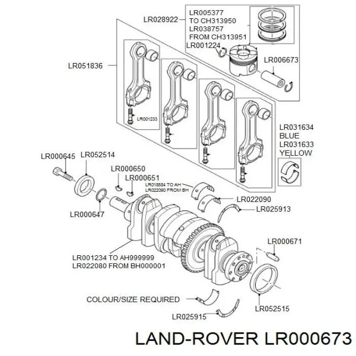 Uszczelniacz wału korbowego przedni Land Rover LR000673 cena, od 7,22 USD