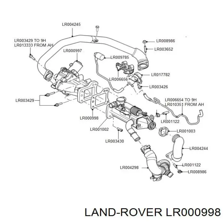 Uszczelka zaworu recyrkulacji EGR Land Rover LR000998 cena, od 10,31 USD