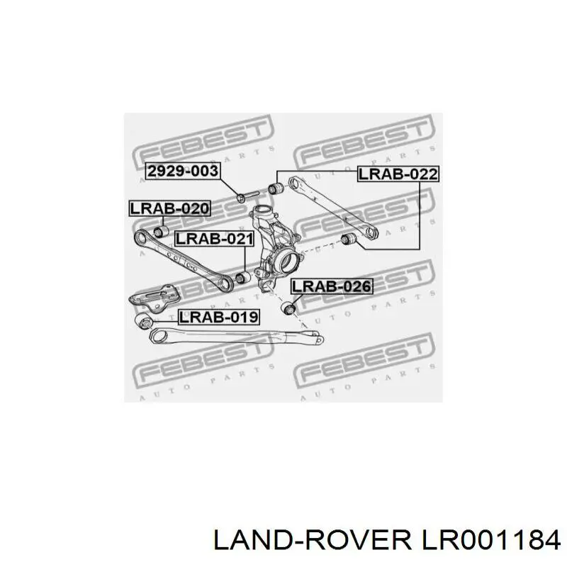 LR001184 Land Rover Silentblock drążka poprzecznego (zawieszenia tylnego)