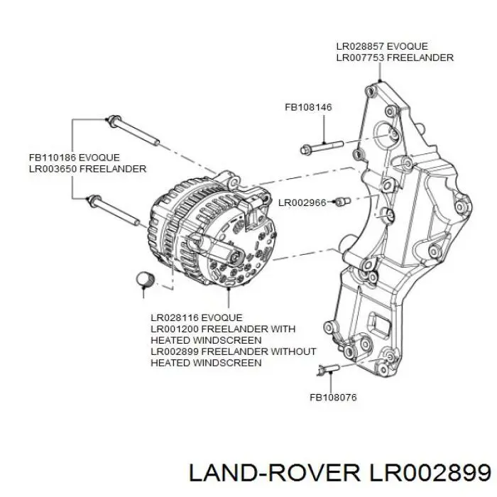 Alternator Land Rover LR002899 cena, od 105,56 USD