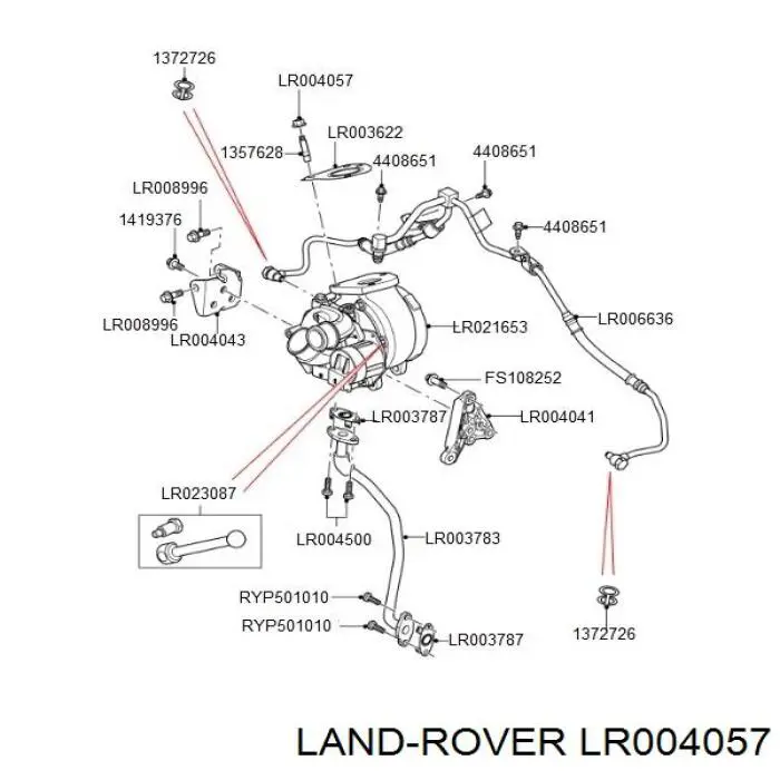Do koszyka LR004057 Land Rover Nakrętka kolektora wydechowego