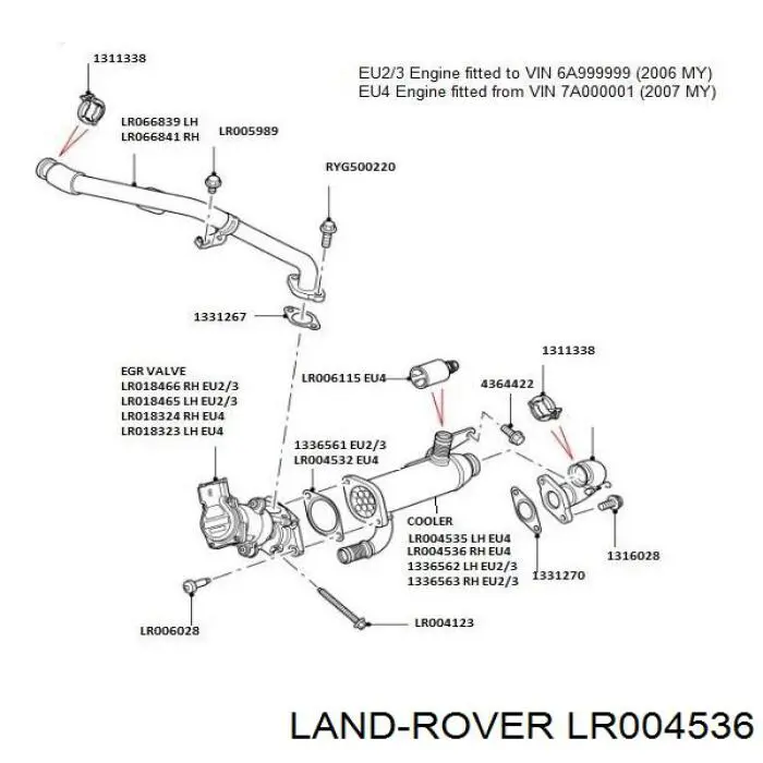 LR004536 Land Rover Chłodnica układu recyrkulacji spalin EGR