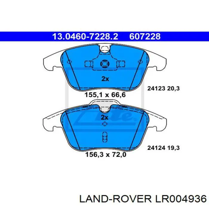 Klocki hamulcowe przednie tarczowe Land Rover LR004936 cena, od 32,55 USD