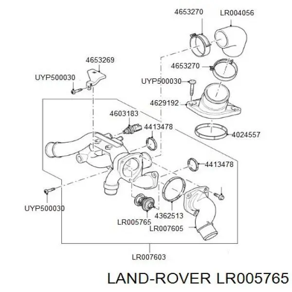 Do koszyka PCP500050 Land Rover Termostat