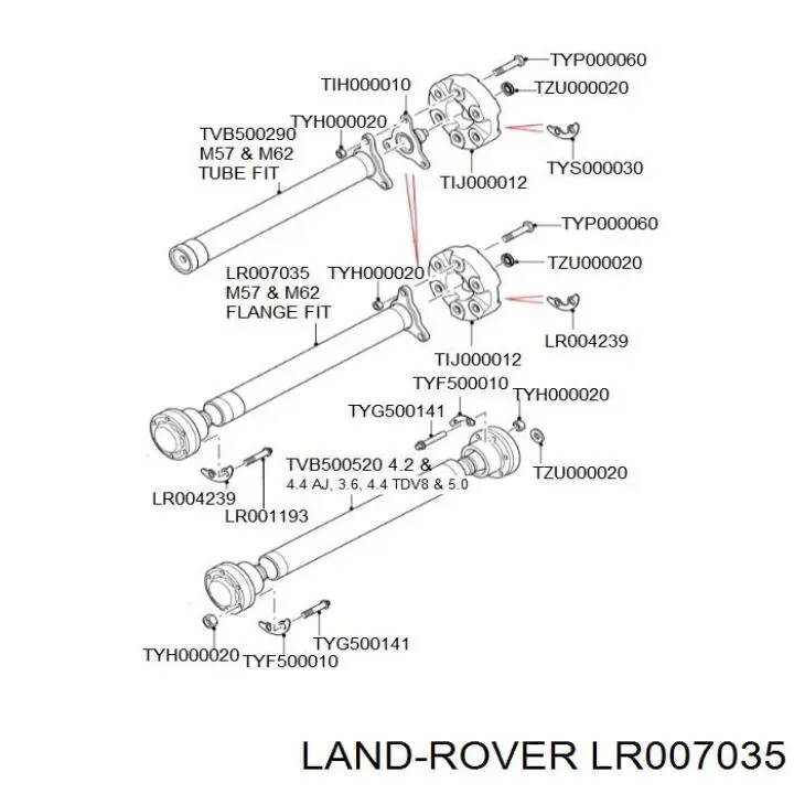 Wał Cardana, do mostu przedniego Land Rover LR007035 cena, od 182,17 USD