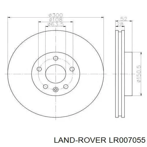 LR007055 Land Rover Tarcza hamulcowa przednia