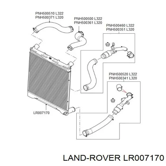 Chłodnica intercoolera Land Rover LR007170 cena, od 223,04 USD