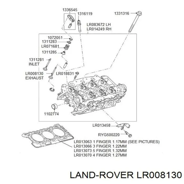 Zawór wydechowy Land Rover LR008130 cena, od 15,56 USD
