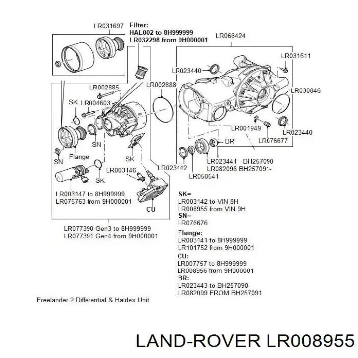 LR008955 Land Rover Sprzęgło Haldex