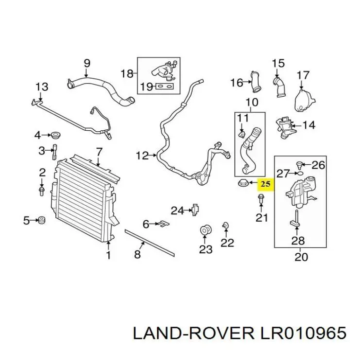 LR010965 Land Rover Pokrywa (korek) zbiornika wyrównawczego