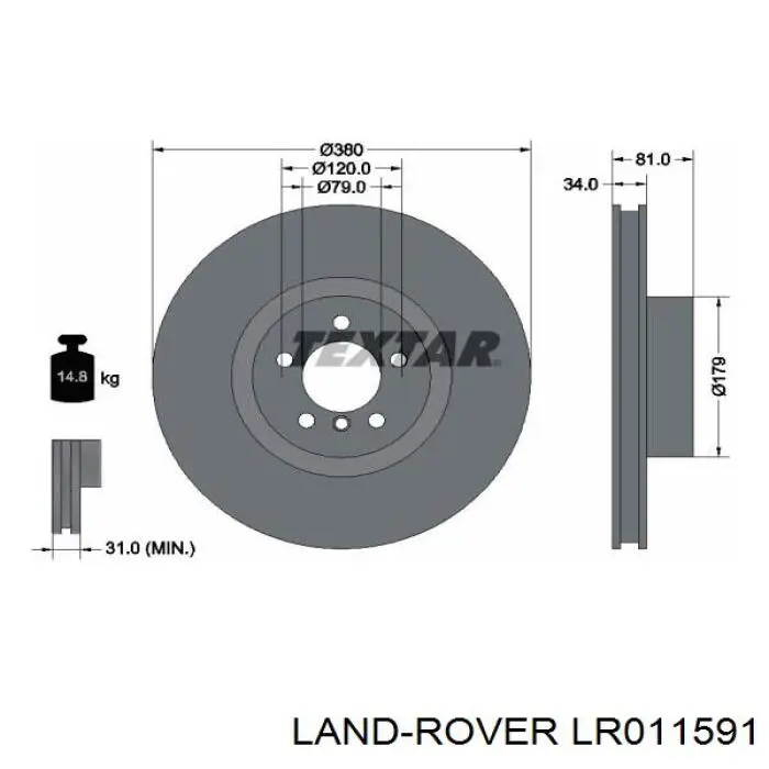 Tarcza hamulcowa przednia Land Rover LR011591 cena, od 119,13 USD