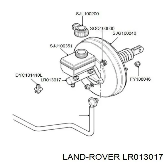 Do koszyka LR013017 Land Rover Główny cylinder hamulców