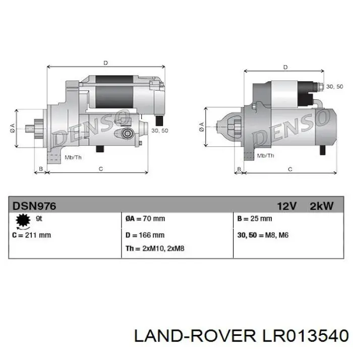 Do koszyka LR043924 Land Rover Rozrusznik