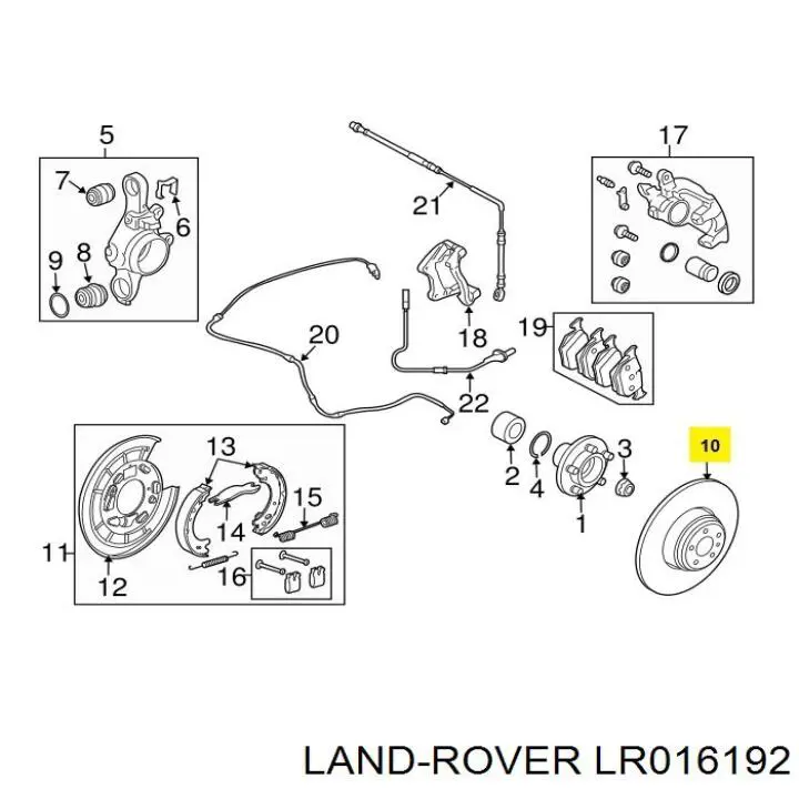 LR016192 Land Rover Tarcza hamulcowa tylna