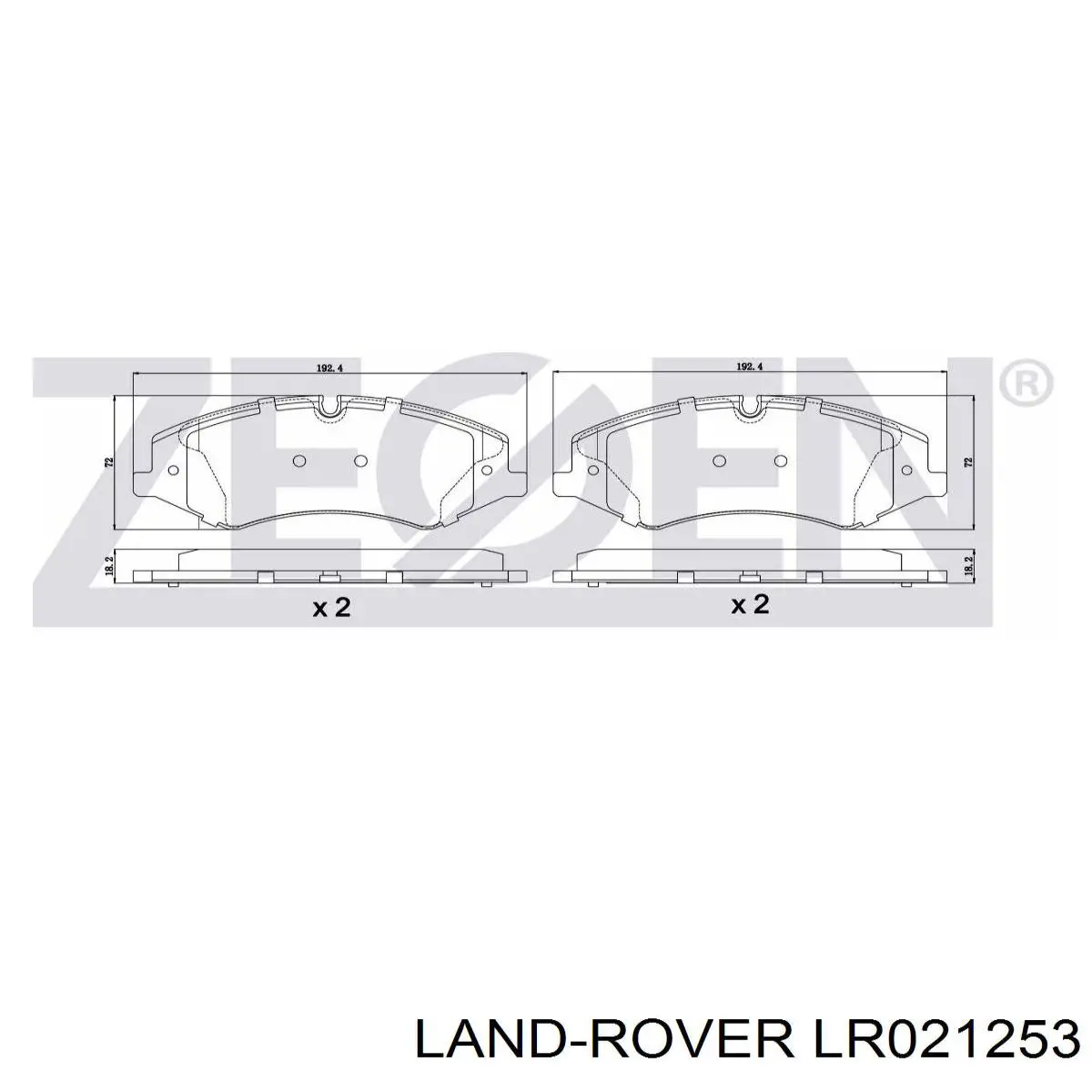 Klocki hamulcowe przednie tarczowe Land Rover LR021253 cena, od 50,44 USD