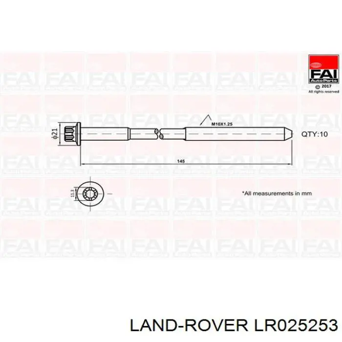 Do koszyka 1229267 Ford Śruba głowicy cylindrów