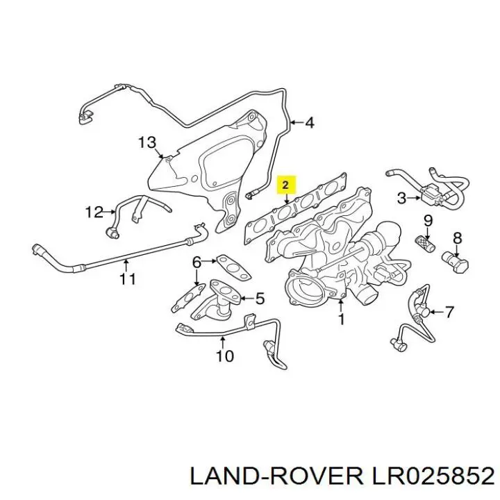 Uszczelka kolektora wydechowego Land Rover LR025852 cena, od 17,71 USD