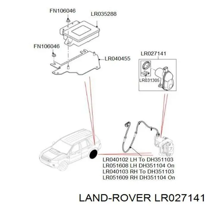 Silniczek zacisku hamulcowego tylnego Land Rover LR027141 cena, od 64,40 USD